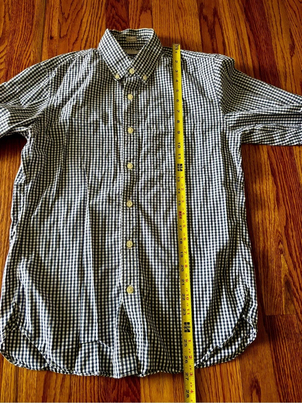 J. Crew Men’s Slim Fit Blue and White Gingham Button-Down Shirt